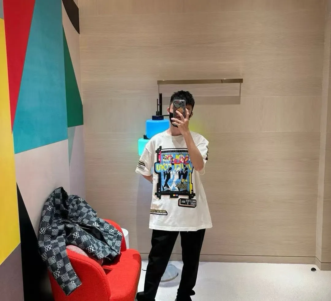 Louis Vuitton/Louis Vuitton front and back musician direct-print printed short-sleeves